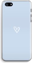 Case Company® - Hoesje geschikt voor iPhone 5 / 5S / SE (2016) hoesje - Klein Hart Blauw - Soft Cover Telefoonhoesje - Bescherming aan alle Kanten en Schermrand