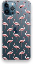 Case Company® - Hoesje geschikt voor iPhone 12 Pro hoesje - Flamingo - Soft Cover Telefoonhoesje - Bescherming aan alle Kanten en Schermrand