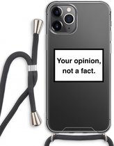 Case Company® - Hoesje met koord geschikt voor iPhone 11 Pro Max hoesje met Koord - Your opinion - Telefoonhoesje met Zwart Koord - Extra Bescherming aan alle Kanten en Over de Schermrand