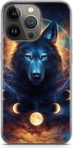 Case Company® - Hoesje geschikt voor iPhone 13 Pro hoesje - Wolf Dreamcatcher - Soft Cover Telefoonhoesje - Bescherming aan alle Kanten en Schermrand