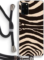Case Company® - Hoesje met koord geschikt voor Samsung Galaxy S20 Plus hoesje met Koord - Arizona Zebra - Telefoonhoesje met Zwart Koord - Bescherming aan alle Kanten en Over de Schermrand