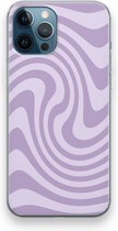 Case Company® - Hoesje geschikt voor iPhone 12 Pro hoesje - Swirl Paars - Soft Cover Telefoonhoesje - Bescherming aan alle Kanten en Schermrand