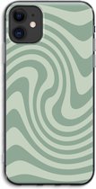 Case Company® - Hoesje geschikt voor iPhone 11 hoesje - Swirl Groen - Soft Cover Telefoonhoesje - Bescherming aan alle Kanten en Schermrand