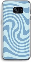 Case Company® - Hoesje geschikt voor Samsung Galaxy S7 Edge hoesje - Swirl Blauw - Soft Cover Telefoonhoesje - Bescherming aan alle Kanten en Schermrand