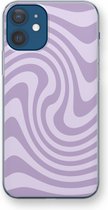 Case Company® - Hoesje geschikt voor iPhone 12 hoesje - Swirl Paars - Soft Cover Telefoonhoesje - Bescherming aan alle Kanten en Schermrand