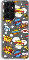 Case Company® - Hoesje geschikt voor Samsung Galaxy S21 Ultra hoesje - Pow Smack - Soft Cover Telefoonhoesje - Bescherming aan alle Kanten en Schermrand