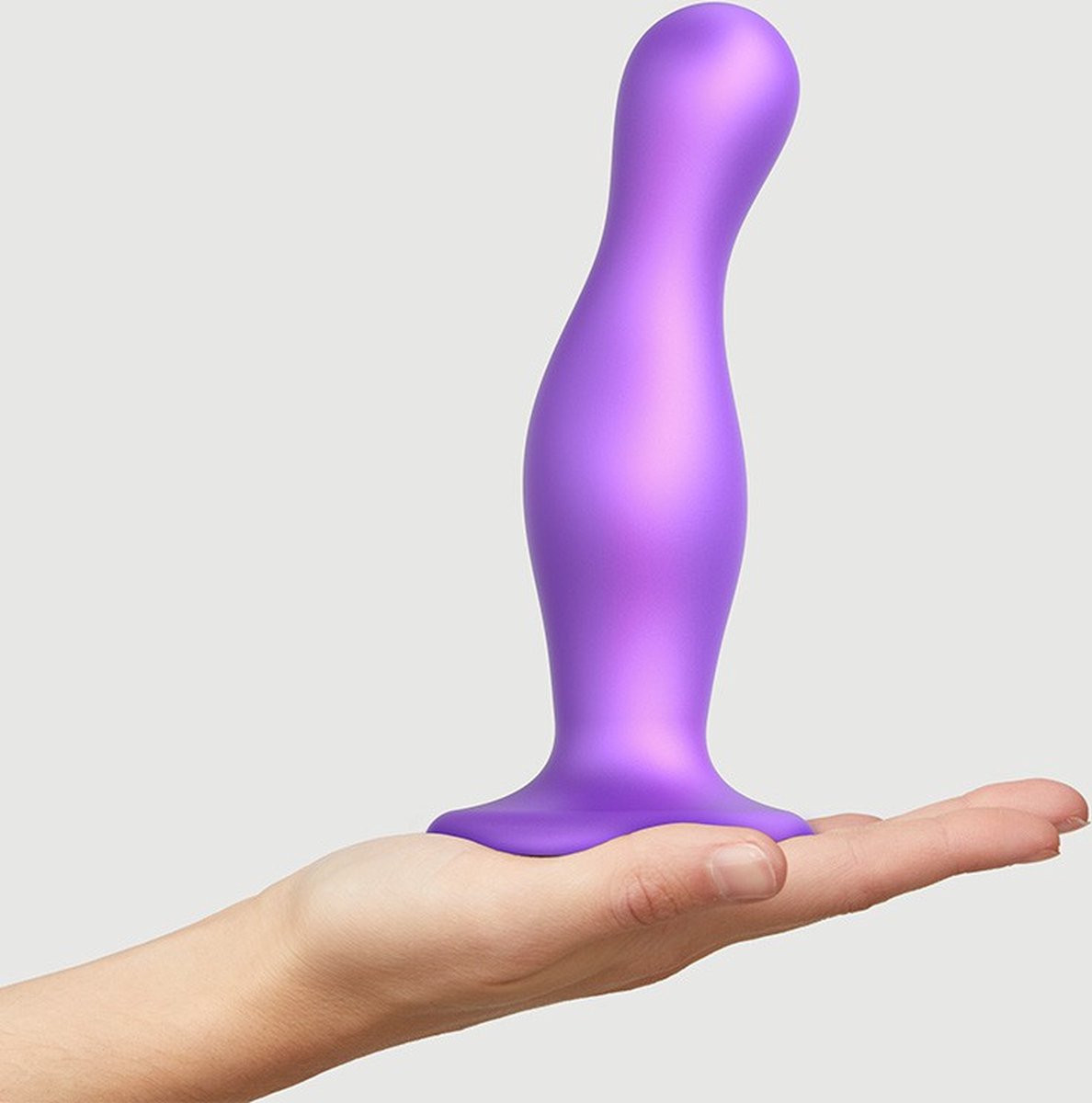 Goedkoopste Strap-On-Me - Dildo Plug Curvy - Metallic Paars - Maat L