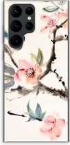 Case Company® - Hoesje geschikt voor Samsung Galaxy S22 Ultra hoesje - Japanse bloemen - Soft Cover Telefoonhoesje - Bescherming aan alle Kanten en Schermrand