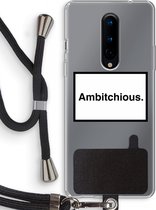 Case Company® - Hoesje met koord geschikt voor OnePlus 8 hoesje met Koord - Ambitchious - Telefoonhoesje met Zwart Koord - Bescherming aan alle Kanten en Over de Schermrand
