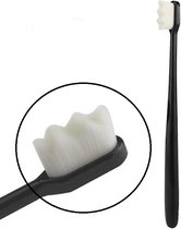 Ultra-fijne tandenborstel - zachte tandenborstel voor diepere reiniging - Tandenborstel met 10.000 haren - zacht, een massage voor je tanden - zwart