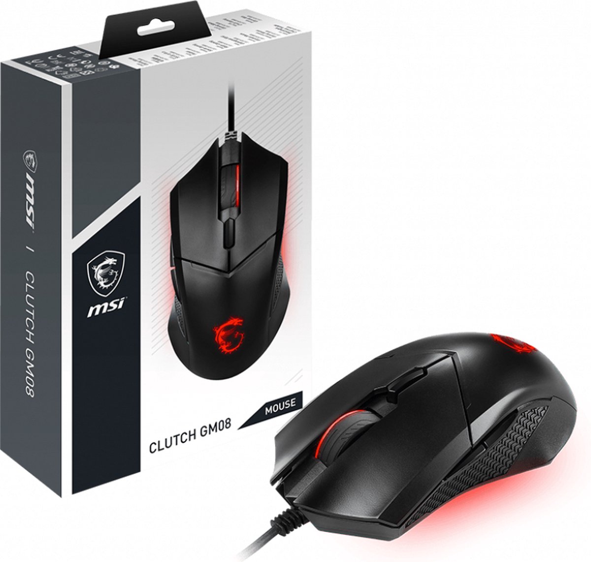 MSI Clutch GM08 - Gaming Muis - Ambidextrous USB Type-A Optisch 4200 DPI