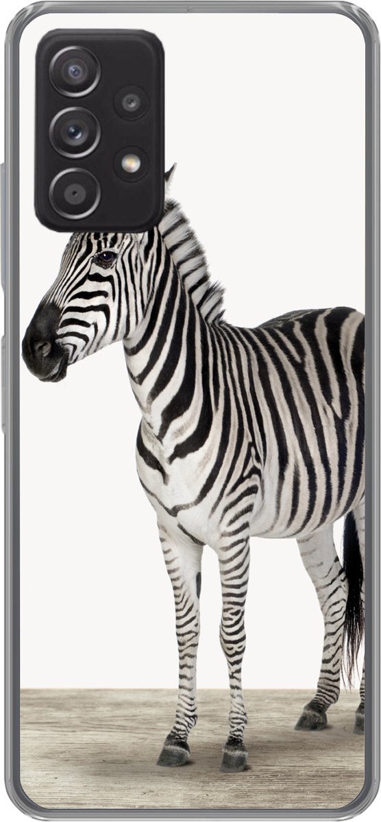 Telefoonhoesje Geschikt voor Samsung Galaxy A53 5G hoesje - Zebra - Meisjes - Dieren - Kinderen - Jongens - Siliconen Telefoonhoesje Telefoonhoesje