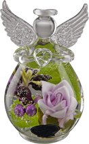 Ange gardien en verre de cristal Exclusif - Figurine fleurs ange désir 10 cm de haut