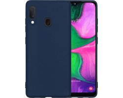 Hoesje - Geschikt voor Samsung Galaxy A20e - Sterk & Shockproof - Hoes Cover - Siliconen Case - Telefoonhoesjes - Donkerblauw