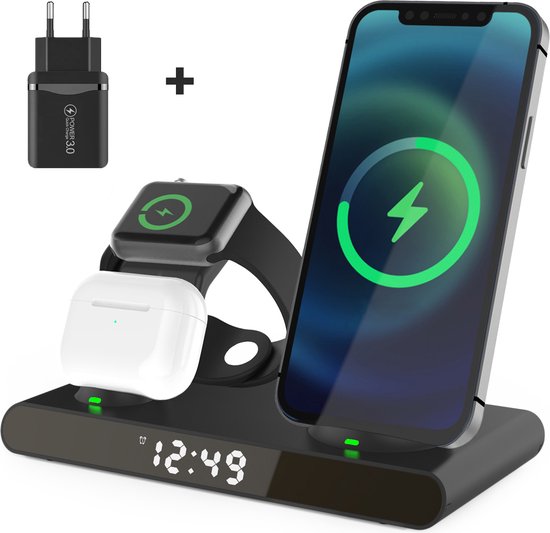 Frenkies® Wireless Charger Iphone & Samsung 4-in-1 Draadloze Oplader - Qi... | bol.com