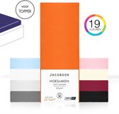 Jacobson - Hoeslaken Topper – 100% Jersey Katoen – 180x200 cm – Oranje