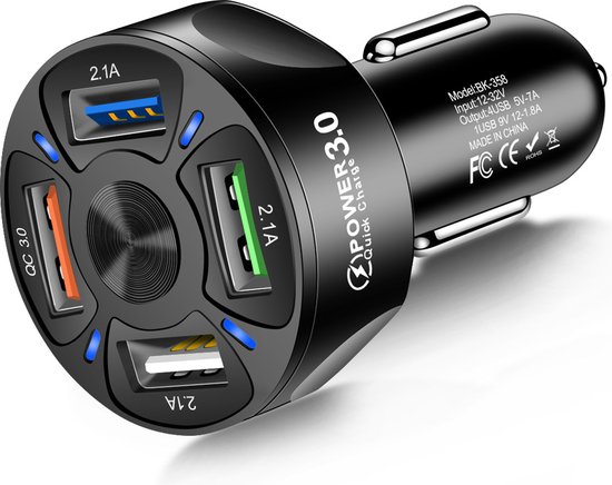 Chargeur de voiture MMOBIEL Multi Compact 3.0 - Allume-cigare à Dual Porto  USB - pour