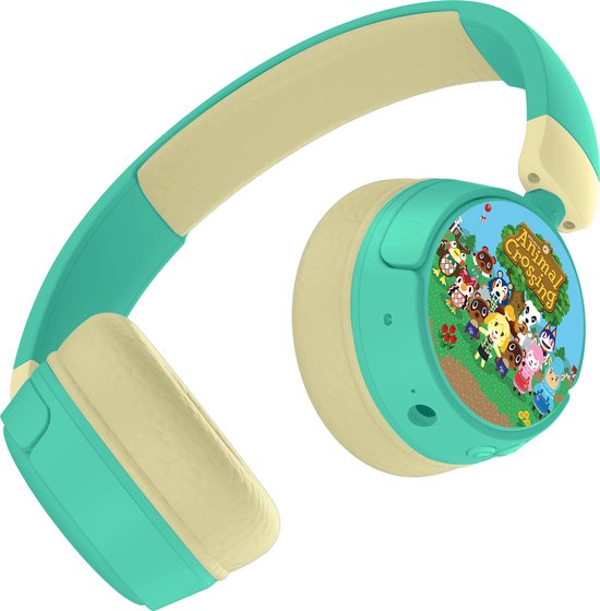 Animal Crossing - Casque junior sans fil - Limiteur de volume - Microphone - Pliable - Longue durée de lecture