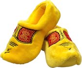 Elcee-Haly – Klomp sloffen – Gele Pantoffelklomp met geborduurd Boerenmotief – Extra Warme sloffen – Geel – Maat 42/43