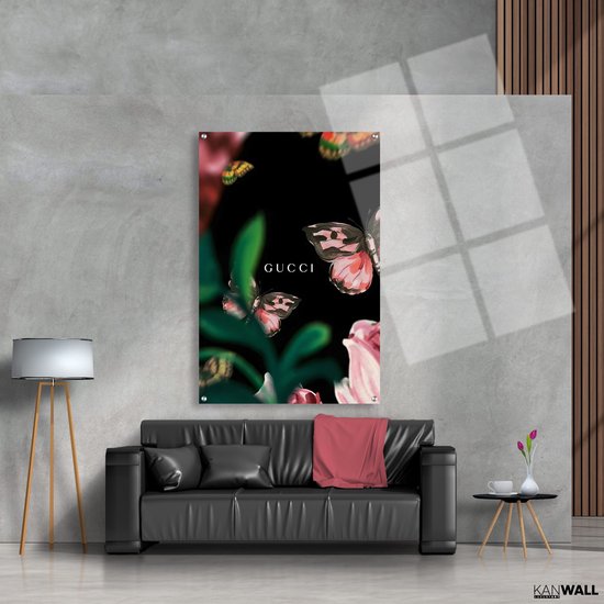 Luxe Plexiglas Schilderij Gucci Butterfly | 40x60 | Woonkamer | Slaapkamer | Kantoor | Muziek | Design | Art | Modern | ** 5MM DIK**