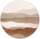 Wandcirkel Abstract Dunes - WallCatcher | Kunststof 60 cm | Rond schilderij | Muurcirkel Abstracte kunst duinen forex