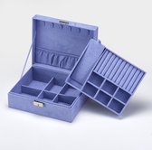 Sefaras Luxe Sieradendoos - Jewellery Box - Opbergdoos voor sieraden - Juwelen doos - 2 Lagen - Paars