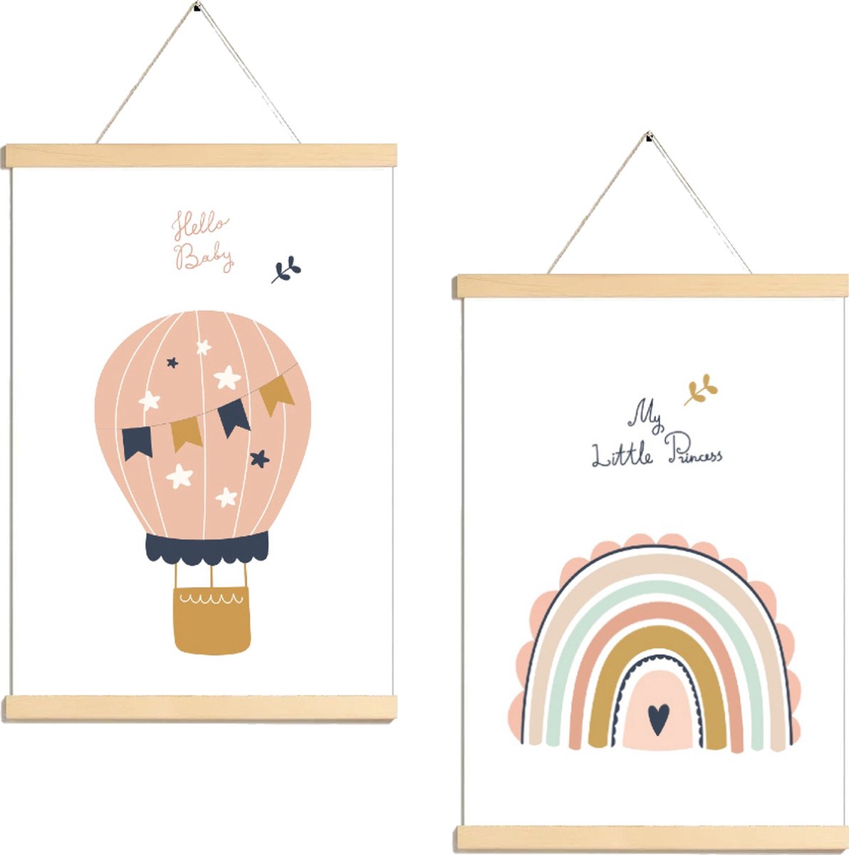 Goedkoopste Happy Walls - kinderkamer Posters Canvas - Duo - A4