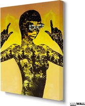 Luxe Canvas Schilderij Yellow Girl | 100x150 | Woonkamer | Slaapkamer | Kantoor | Muziek | Design | Art | Modern | ** 2CM DIK! **