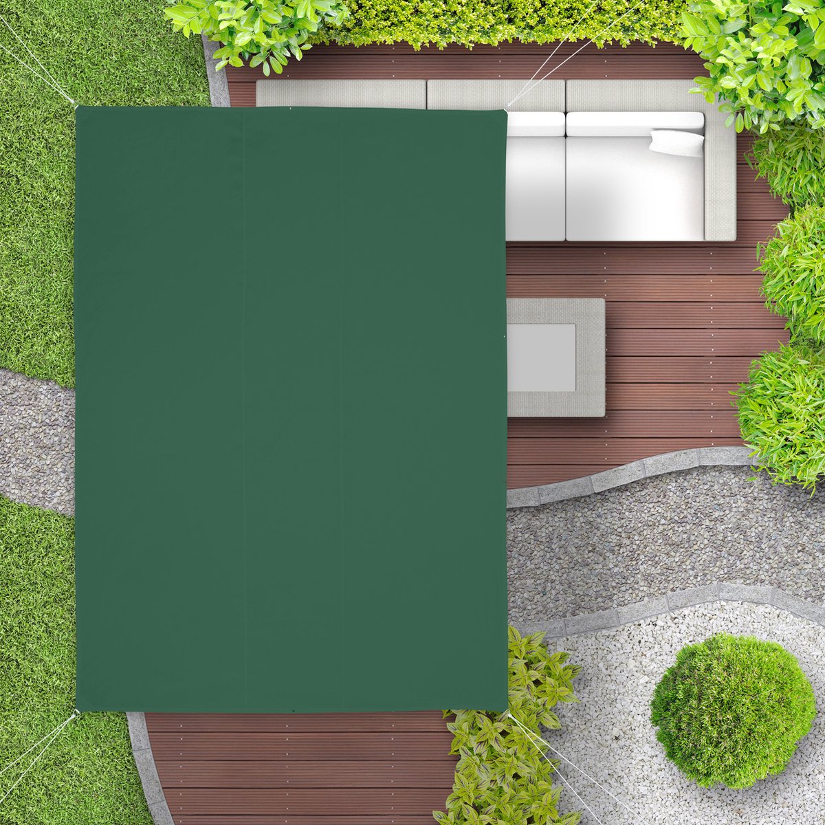 Schaduwdoek-zonnescherm Vierkant Kunststof Grijs Groot - 5 X 5 Meter   Schaduwdoeken   Zonnezeil   Zonnedoek   Zonwering