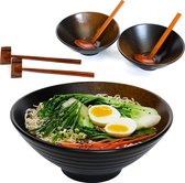 Ensemble de bols à nouilles Greenwill - Vaisselle japonaise pour 2 personnes - Bols à soupe durables - Y compris les baguettes et les cuillères à soupe