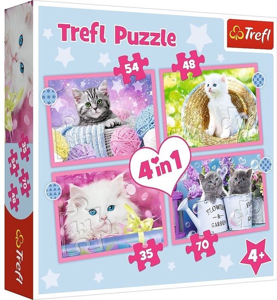 Trefl Grappige Katjes 4-in-1 puzzel - 35/48/54/70 stukjes