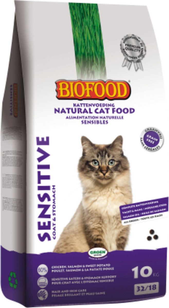 Biofood Premium Sensitive Coat/Stomach - Kattenvoer - 10kg