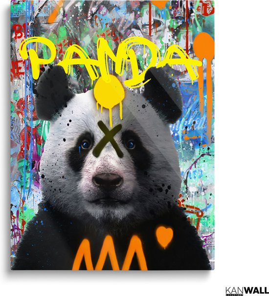 Peinture sur toile de Luxe Panda | 60 x 90 | Salle de séjour | Chambre à coucher | Bureau | Musique | Design | Art | Moderne | ** 4 CM D'ÉPAISSEUR ! EFFET 3D**