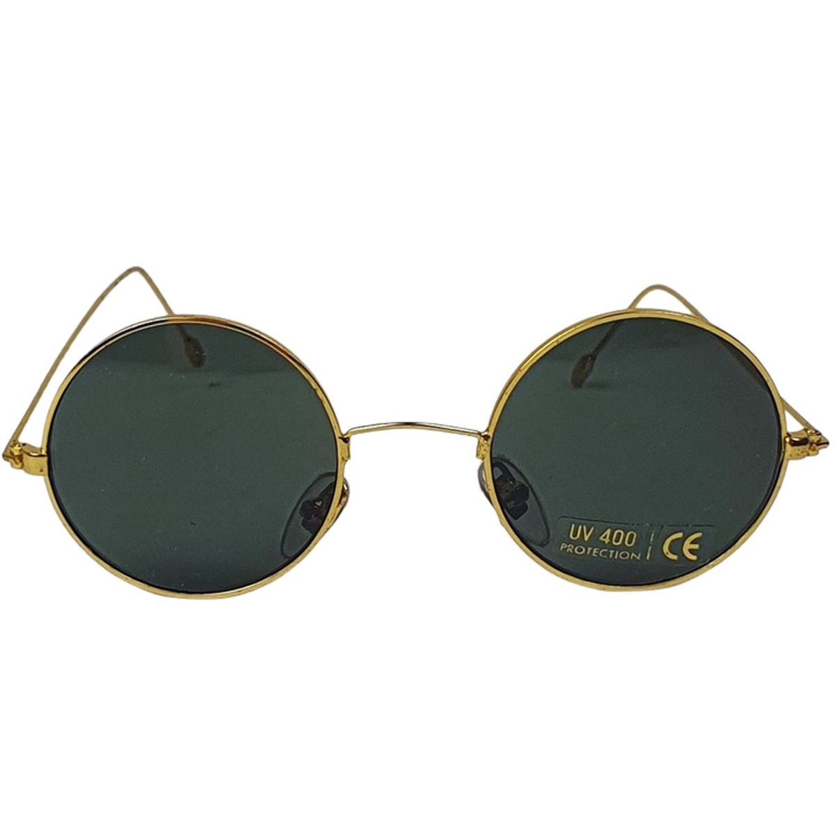 Zonnebril COACHALLA - Festival Bril - Rave - UV 400 - Goud / Donker Groen- Rond Model - Volwassen