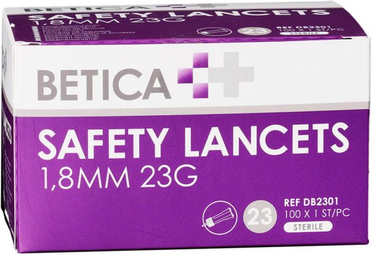 Goedkoopste Betica safety lancet - 23G - 100 stuks