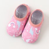 Chaussures de natation - Chaussures d'eau - Chaussures de plage - Semelle anti-dérapante de Bébé-Chausson - Taille L (16,2 cm) - Poisson rose et arc-en-ciel