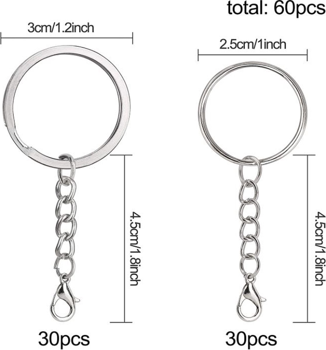 Luxe sleutelring met ketting - Kralenwinkel Albertien