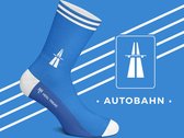 Heel Tread Autobahn - Snelweg - Blauw - fun sokken - Auto sokken - Maat 41-46
