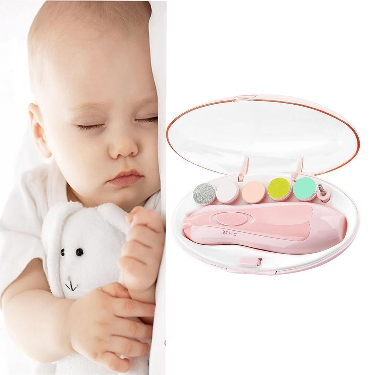 IGOODS Electrische Baby nagelset - Baby NagelKnipper & Nageltrimmer - veilig en zacht - voor baby en volwassenen - ultra stil (slapend knippen) - draadloos - Pink thumbnail 7