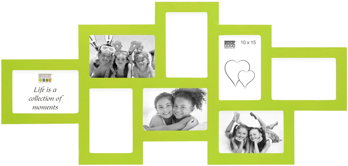 Deknudt Frames fotolijst S65SW8 - groen - hout - 8 foto's 10x15 cm lichtgroen