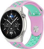 Bracelet Smartwatch en Siliconen - Convient pour Huawei Watch GT 3 Pro 46mm Sport Band - Rose/Aqua - Huawei Watch GT 3 Pro 46mm - Bracelet de Montre / Bracelet / Bracelet Strap-it