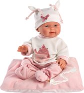 Llorens mini babypopje Bebita met roze kussen - 26cm