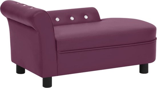 vidaXL Hondenbank 83x45x42 cm kunstleer bordeauxrood