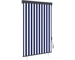 vidaXL - Rolgordijn - voor - buiten - 120x250 - cm - blauw - en - wit