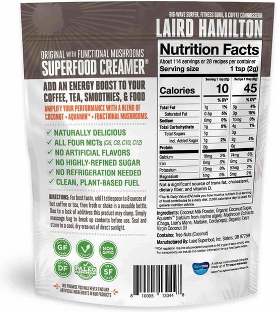 Laird Superfood Original Superfood Creamer with Functional Mushrooms
