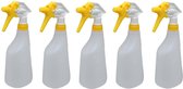 MAUS sprayflacon leeg - 5 stuks spray bottle geel - kunststof sprayer 600 ml - Plantenspuit met trigger