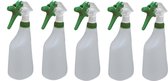 MAUS sprayflacon leeg - 5 stuks spray bottle groen - kunststof sprayer 600 ml - Plantenspuit met trigger