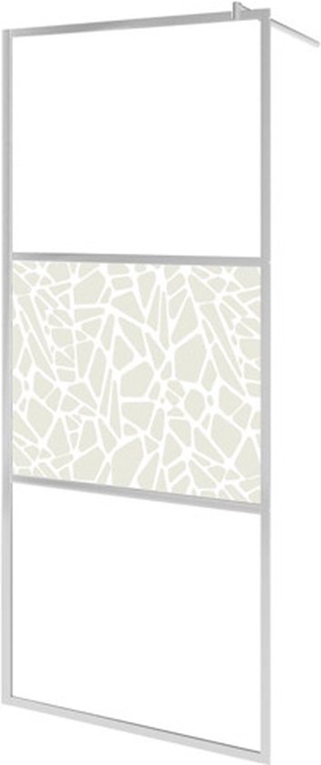 Cabine de douche à l'italienne vidaXL - 100x195 cm - Douche à l'italienne en verre ESG - Paroi de douche - Design moderne - Motif en Steengoed - Porte de douche en Verres