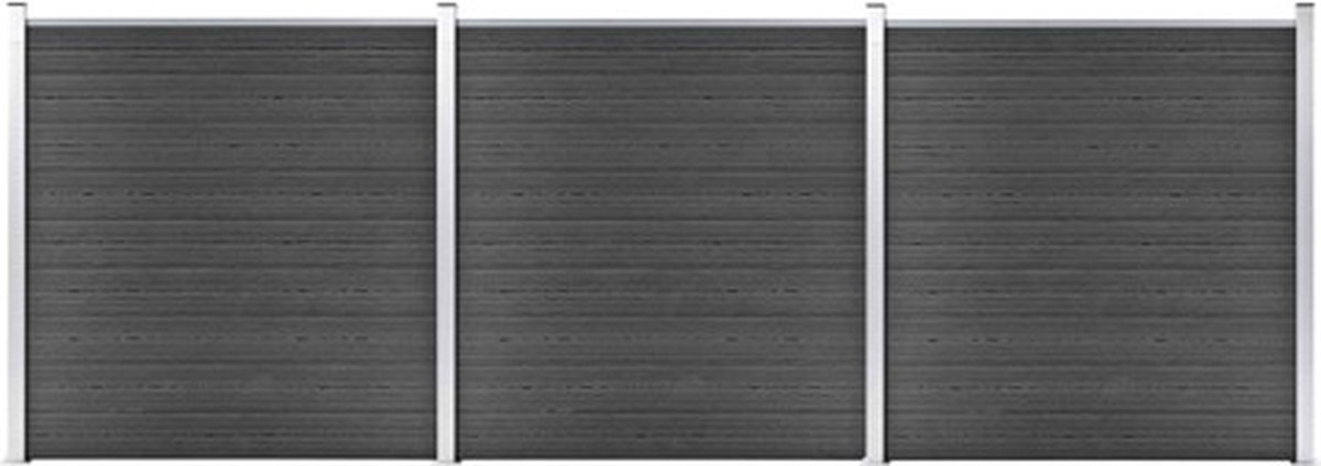 vidaXL - Schuttingpanelenset - 526x186 - cm - HKC - zwart