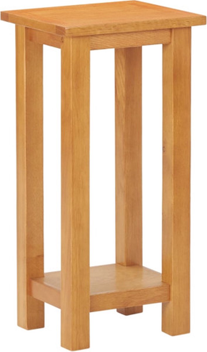 vidaXL Bijzettafel - 27x24x55 - cm - massief - eikenhout Bruin